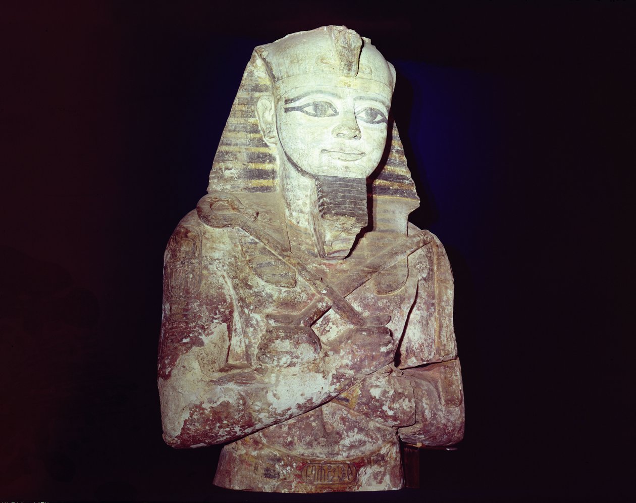 Kolos Ramesse II (1279-1213 př.nl) detail z Osiridského sloupu, z chrámu Gerfa Husseina, Núbie, Nová říše (pískovec) od Egyptian 19th Dynasty
