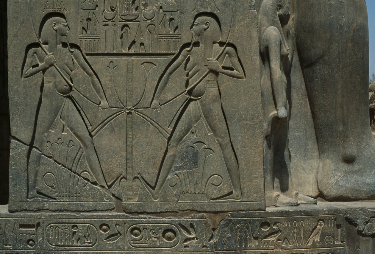 Detail reliéfu znázorňujícího dva muže (pískovec) od Egyptian 19th Dynasty