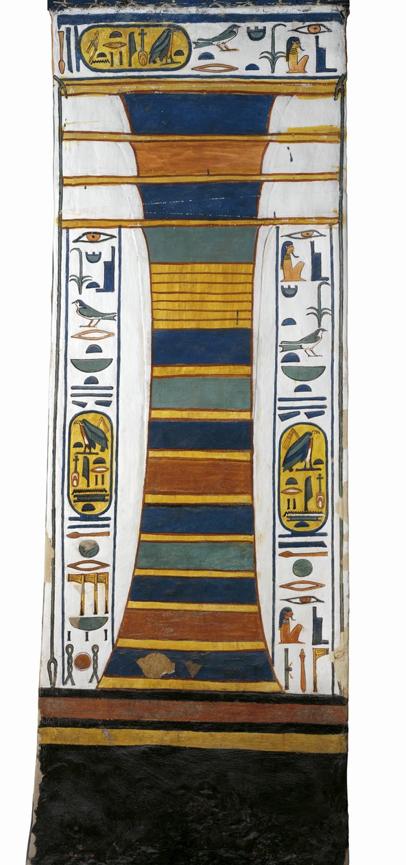 Egypt, Théby, Luxor, Údolí královen, hrobka Nefertari, sloup Djed představující Osirisovu páteř nesoucí vzkříšení kostní dřeně uvnitř, z 19. dynastie od Egyptian 19th Dynasty
