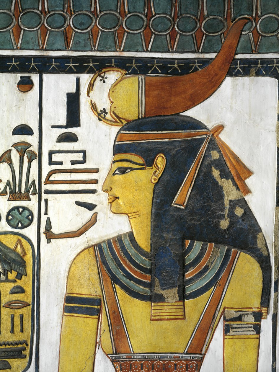 Egypt, Théby, Luxor, Údolí královen, Hrobka Nefertari, Vestibul, Nástěnné malby, Bohyně Selket od Egyptian 19th Dynasty