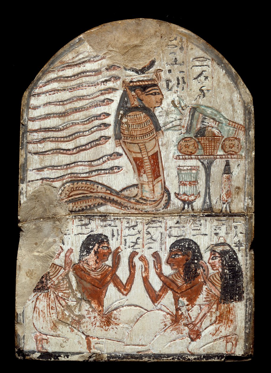 Egyptský starověk: stéla od sochaře Kena, řemeslníka v Deir el Medineh. Epoque Ramses II (1290-1224 př.nl) Bordeaux, Akvitánské muzeum od Egyptian 19th Dynasty