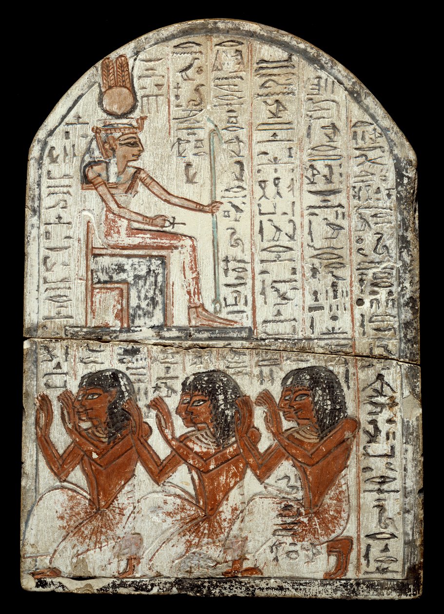 Egyptský starověk: stéla od sochaře Kena, řemeslníka v Deir el Medineh: znázornění bohyně Renenoutet (potravinového hada). Epoque Ramses II (1290-1224 př.nl) Bordeaux, Akvitánské muzeum od Egyptian 19th Dynasty