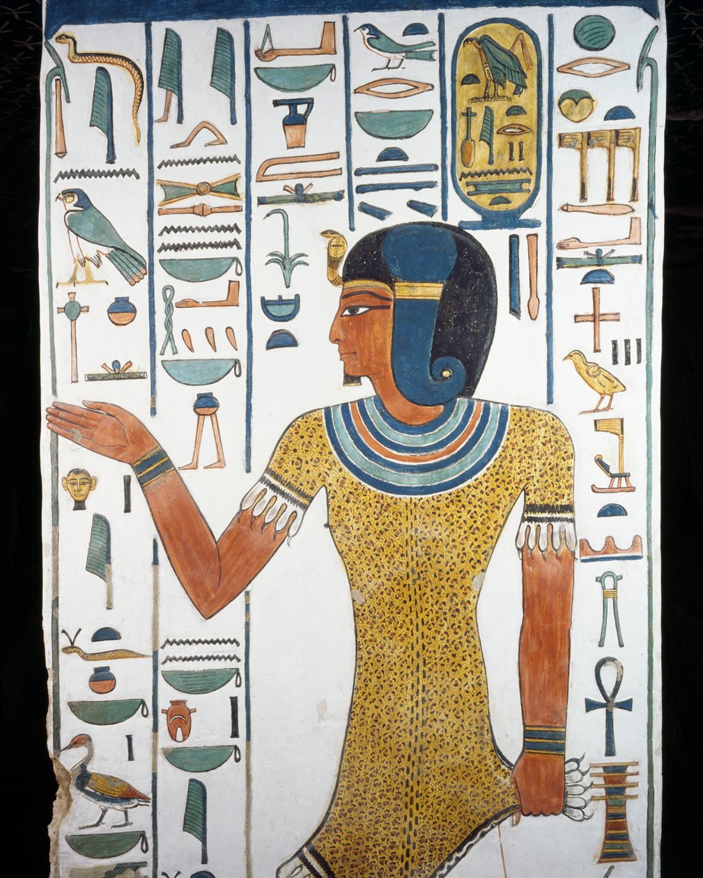 Horus-Neg-Itef, freska, jihovýchodní sloup pohřební komory, Hrob královny Nefertari (QV66), Údolí královen, Théby (Seznam světového dědictví UNESCO od Egyptian 19th Dynasty