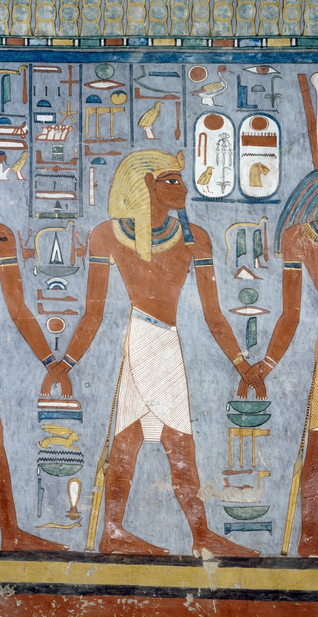Mužská postava, detail z fresek v pohřební komoře hrobky Ramesse I, Údolí králů, Luxor, Théby (Seznam světového dědictví UNESCO od Egyptian 19th Dynasty