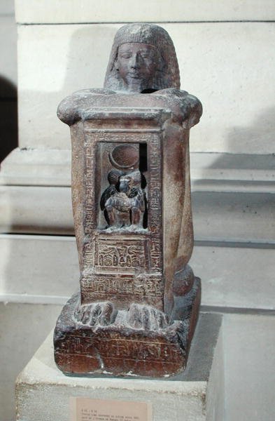 Naoforová socha písaře Kha s bohem Thovtem v naos, Nová říše, cca 1279-1212 př.nl (křemenec) od Egyptian 19th Dynasty