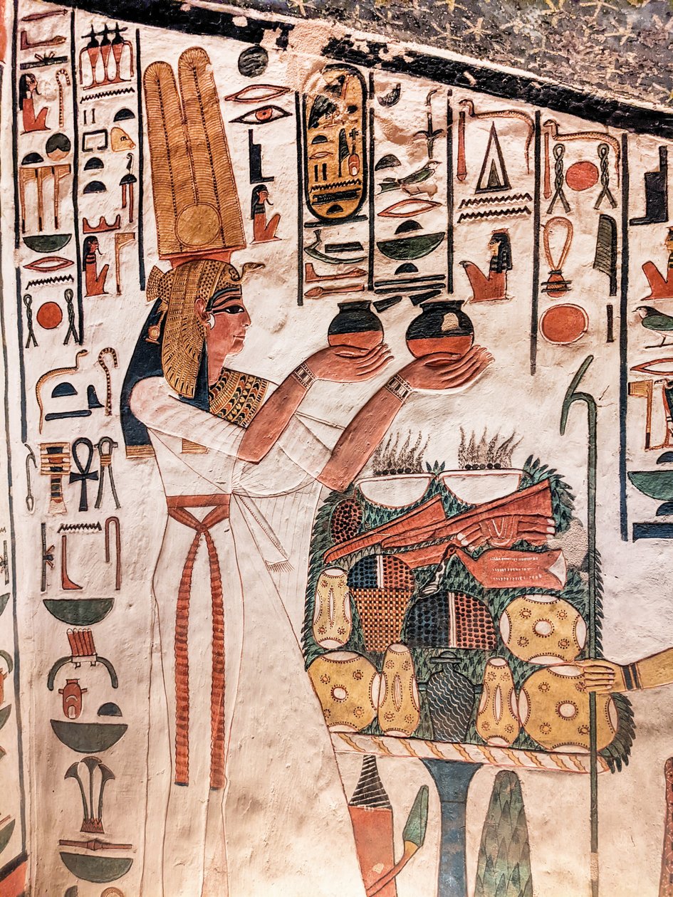 Nefertari činí oběť, z hrobky Nefertari (nástěnná malba) od Egyptian 19th Dynasty