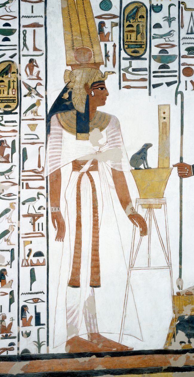 Nefertari, detail z fresek v druhé komoře Hrobky Nefertari, Údolí královen, Luxor, Théby (Seznam světového dědictví UNESCO od Egyptian 19th Dynasty
