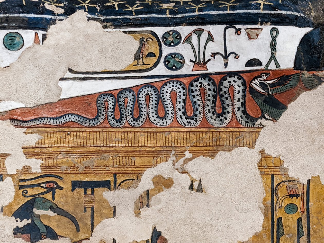 Obraz okřídlené kobry pohřební hrobky královny Nefertari (nástěnná malba) od Egyptian 19th Dynasty