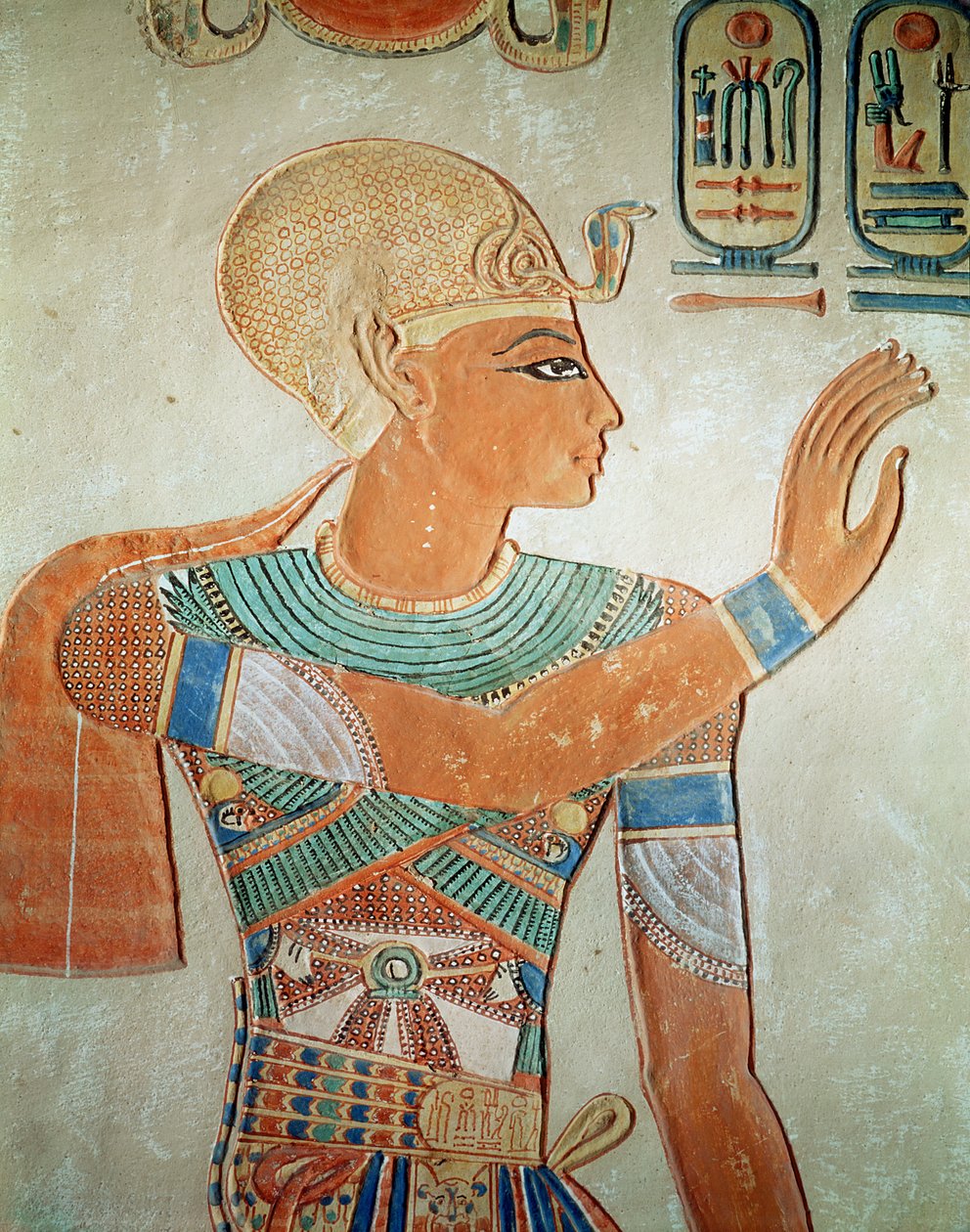 Portrét Ramesse III. (asi 1184-1153 př. n. l.) z hrobky Amen-Her-Khepshef, Nová říše (nástěnná malba) od Egyptian 19th Dynasty