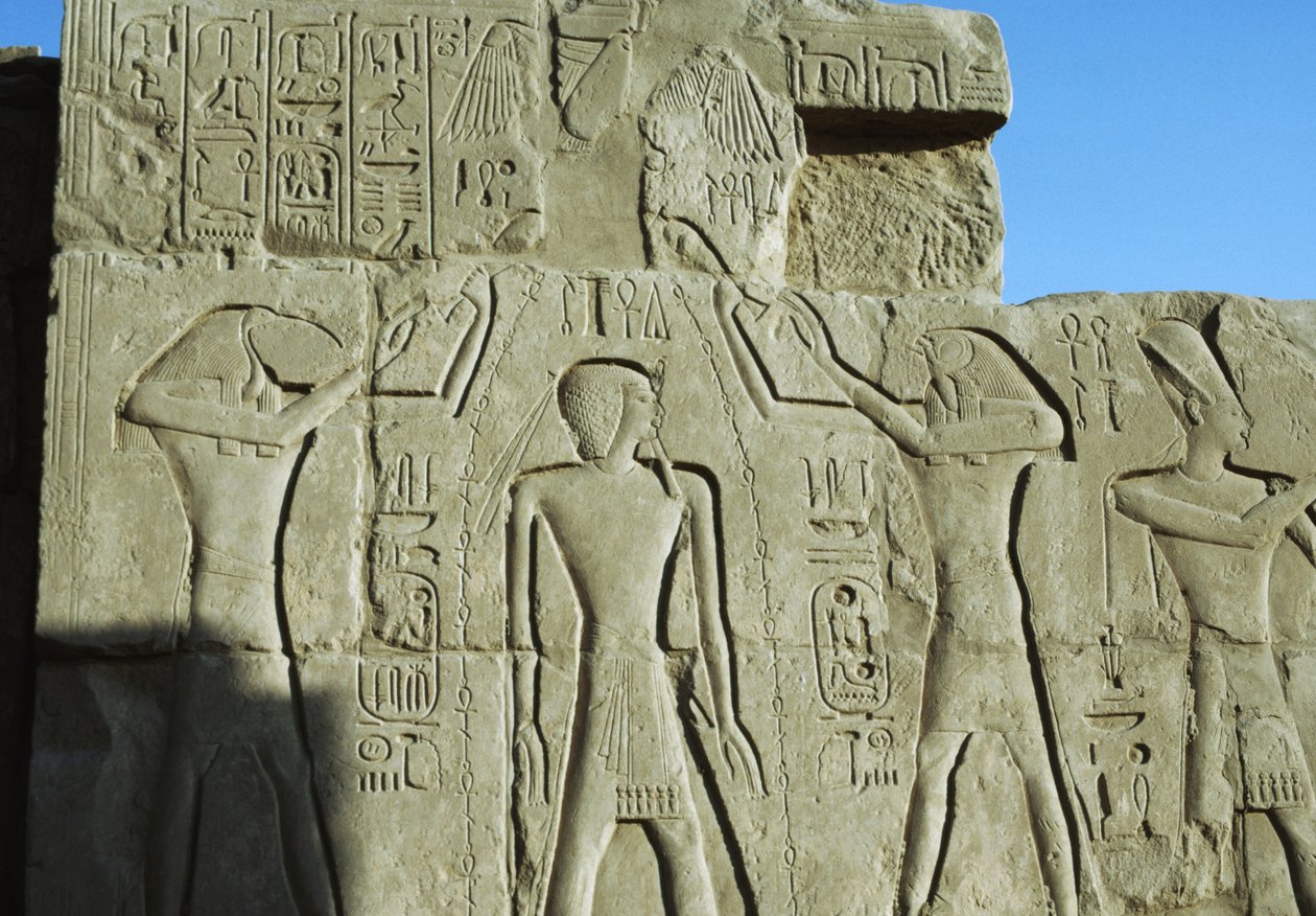 Očistná scéna, reliéf, Amonův chrám, chrámový komplex v Karnaku (Seznam světového dědictví UNESCO) od Egyptian 19th Dynasty