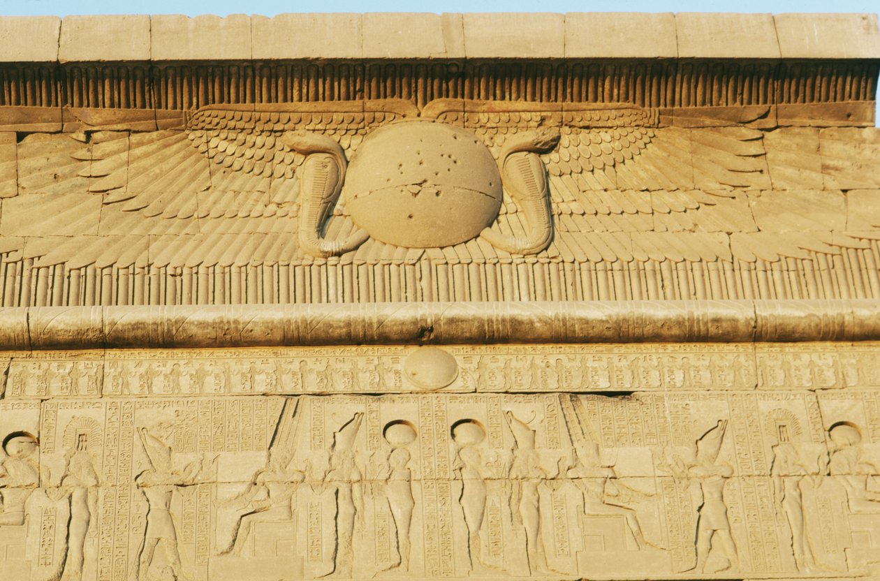 Reliéf, jižní ptolemaiovský portál, Amonův chrám, chrámový komplex v Karnaku (Seznam světového dědictví UNESCO) od Egyptian 19th Dynasty