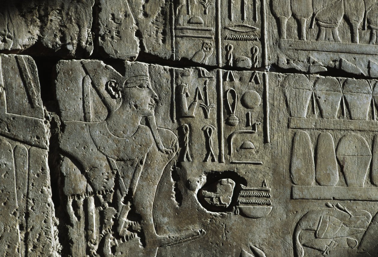 Reliéf, Amonův chrám, Luxor, starověké Théby (Seznam světového dědictví UNESCO) od Egyptian 19th Dynasty