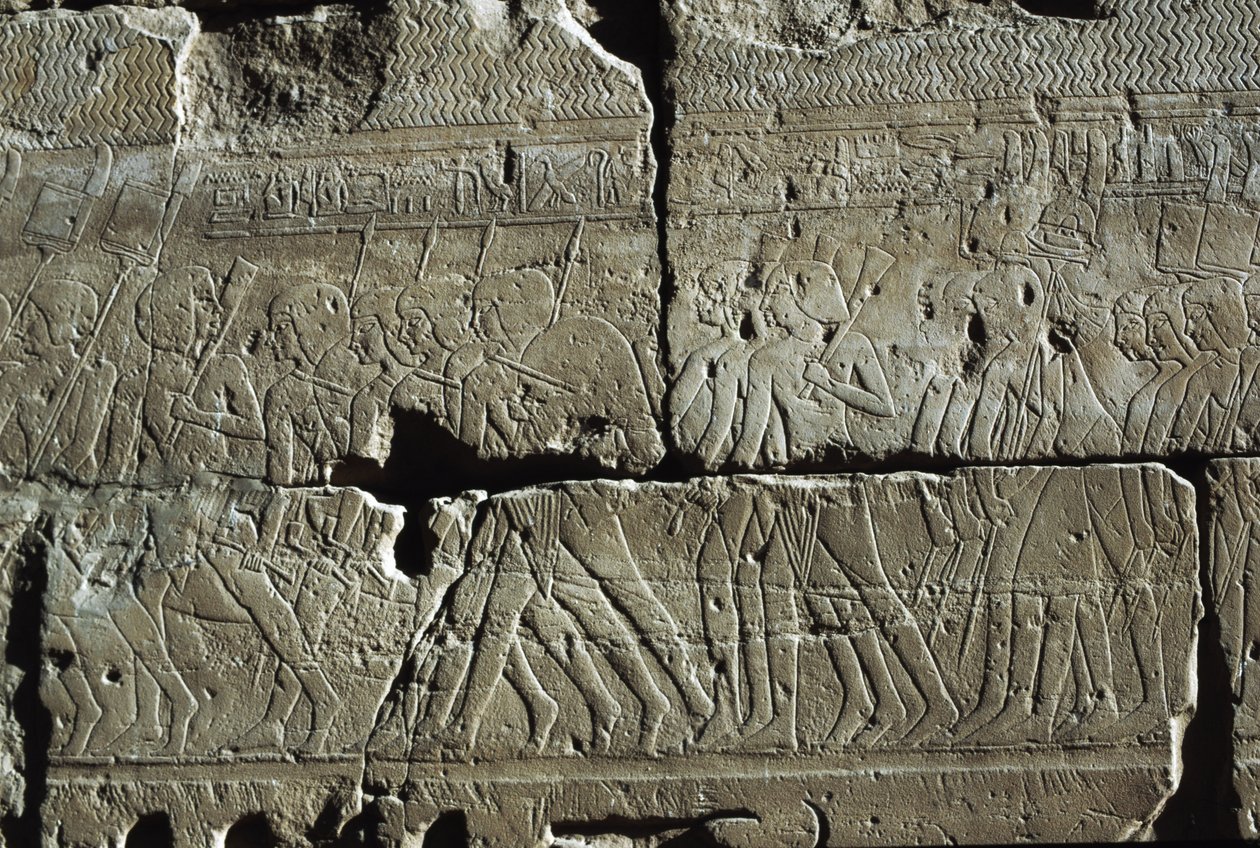 Reliéf, Amonův chrám, Luxor, starověké Théby (Seznam světového dědictví UNESCO) od Egyptian 19th Dynasty
