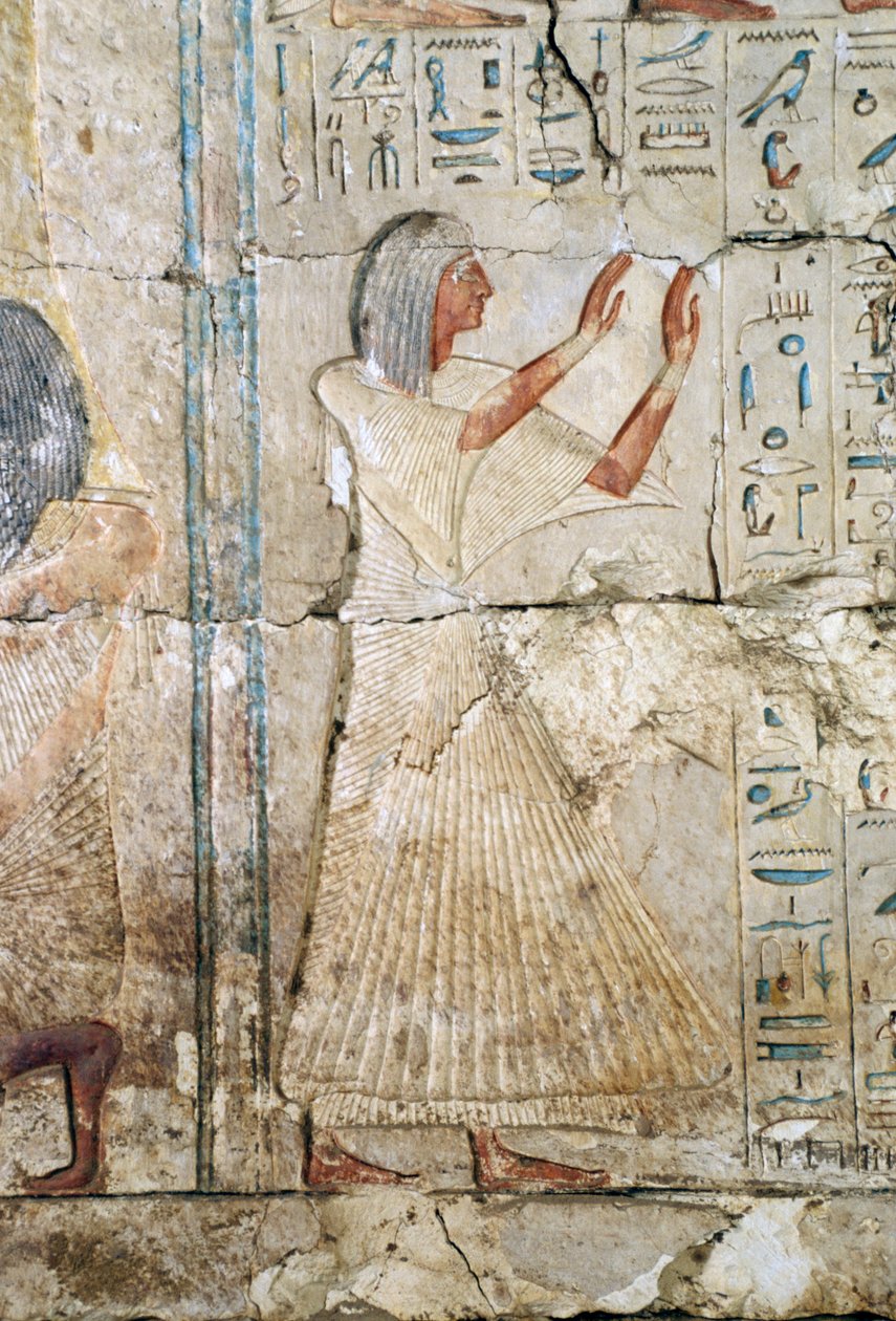 Reliéf z hrobky Netcherouymese, vysokého úředníka Ramsese II., 2475 př. n. l., Sakkára, Egyptská civilizace, Nová říše, Dynastie XIX od Egyptian 19th Dynasty