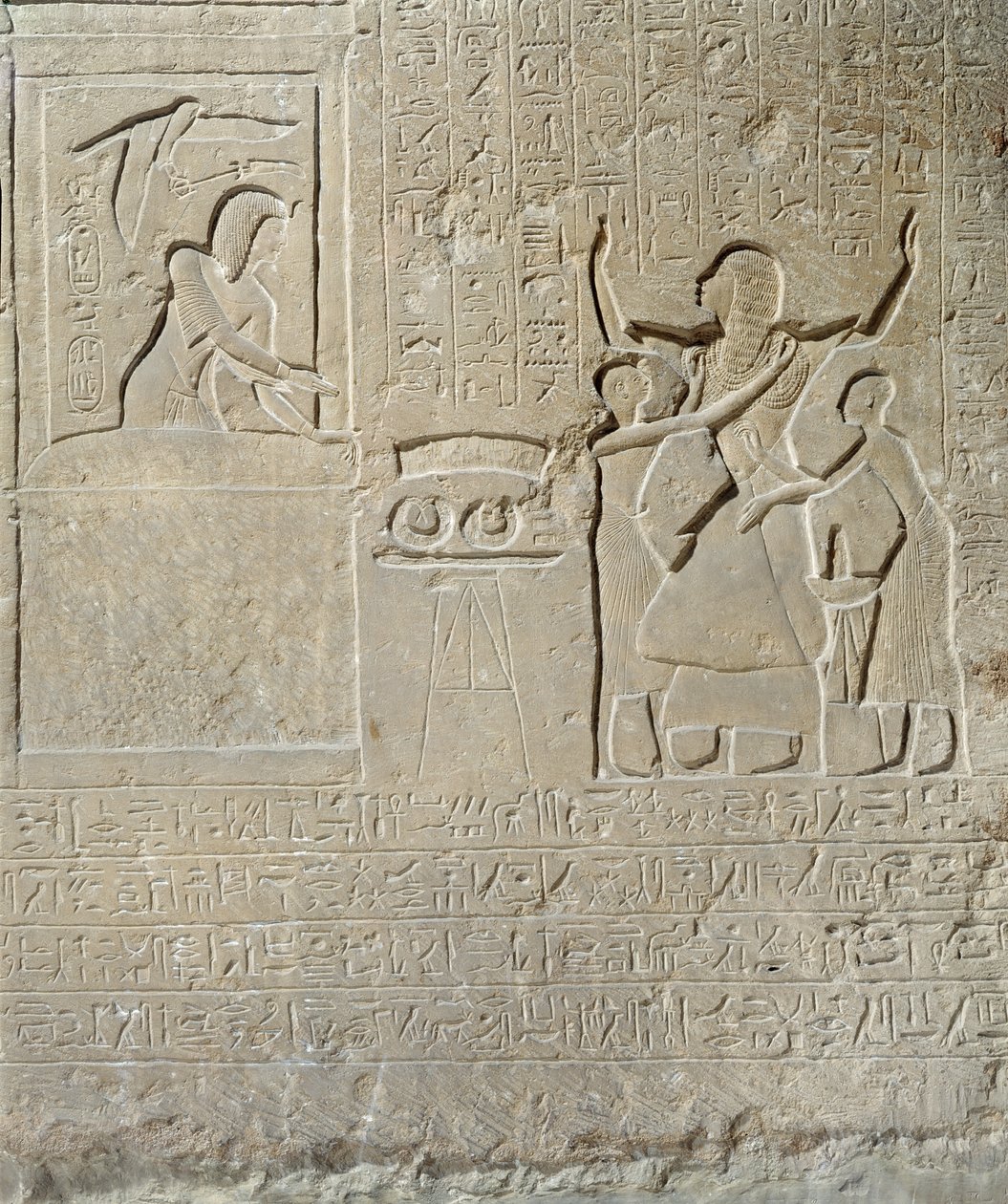 Stéla náhrdelníků, Hormin díky němu obdržel zlato od Setiho I. (asi 1303-1290 př. n. l.) Nová říše (vápenec) od Egyptian 19th Dynasty