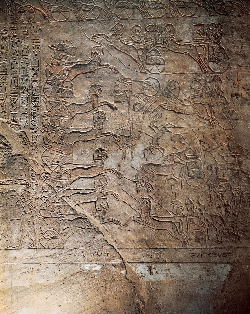 Bitva mezi Egypťany a Chetity u Kadeše, reliéf, hlavní chrám v Abú Simbelu (Seznam světového dědictví UNESCO) od Egyptian 19th Dynasty