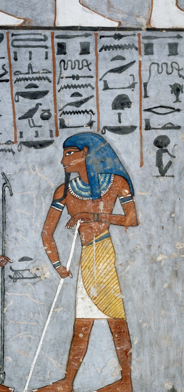 Bůh Atum, freska, pohřební komora, Hrobka Ramesse I (KV16), Údolí králů, Théby (Seznam světového dědictví UNESCO od Egyptian 19th Dynasty