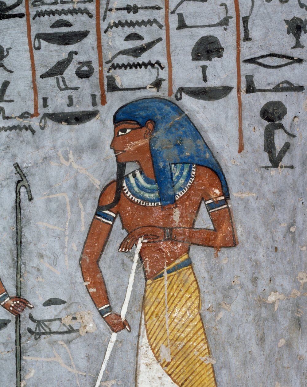 Bůh Atum, freska, pohřební komora, Hrobka Ramesse I (KV16), Údolí králů, Théby (Seznam světového dědictví UNESCO od Egyptian 19th Dynasty