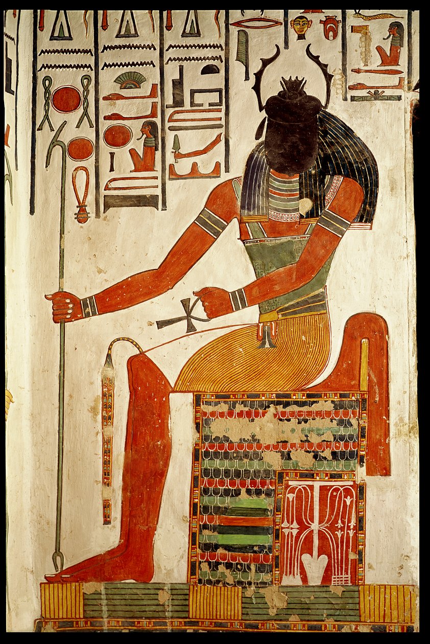Bůh, Khepri, z hrobky Nefertari, Nová říše (nástěnná malba) od Egyptian 19th Dynasty