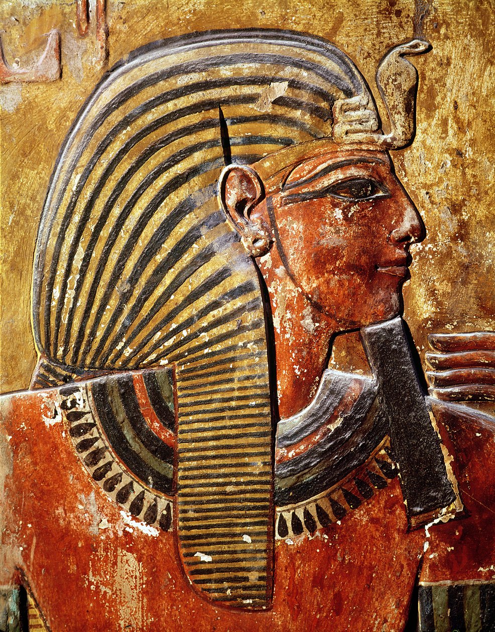 Hlava Seti I (r.1294-1279 př.nl) z hrobky Seti, Nová říše (nástěnná malba) od Egyptian 19th Dynasty