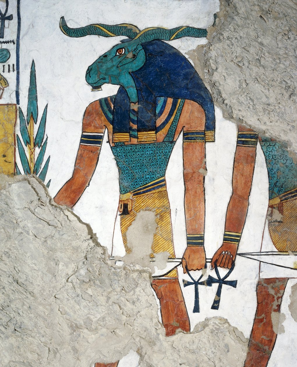 Posel s beraní hlavou, třetí dveře království Osiris, kapitola 144 Knihy mrtvých, freska, pohřební komora, Hrobka Nefertari (QV66), Údolí královen, Théby. Egyptská civilizace, Nová říše, dynastie XIX. od Egyptian 19th Dynasty