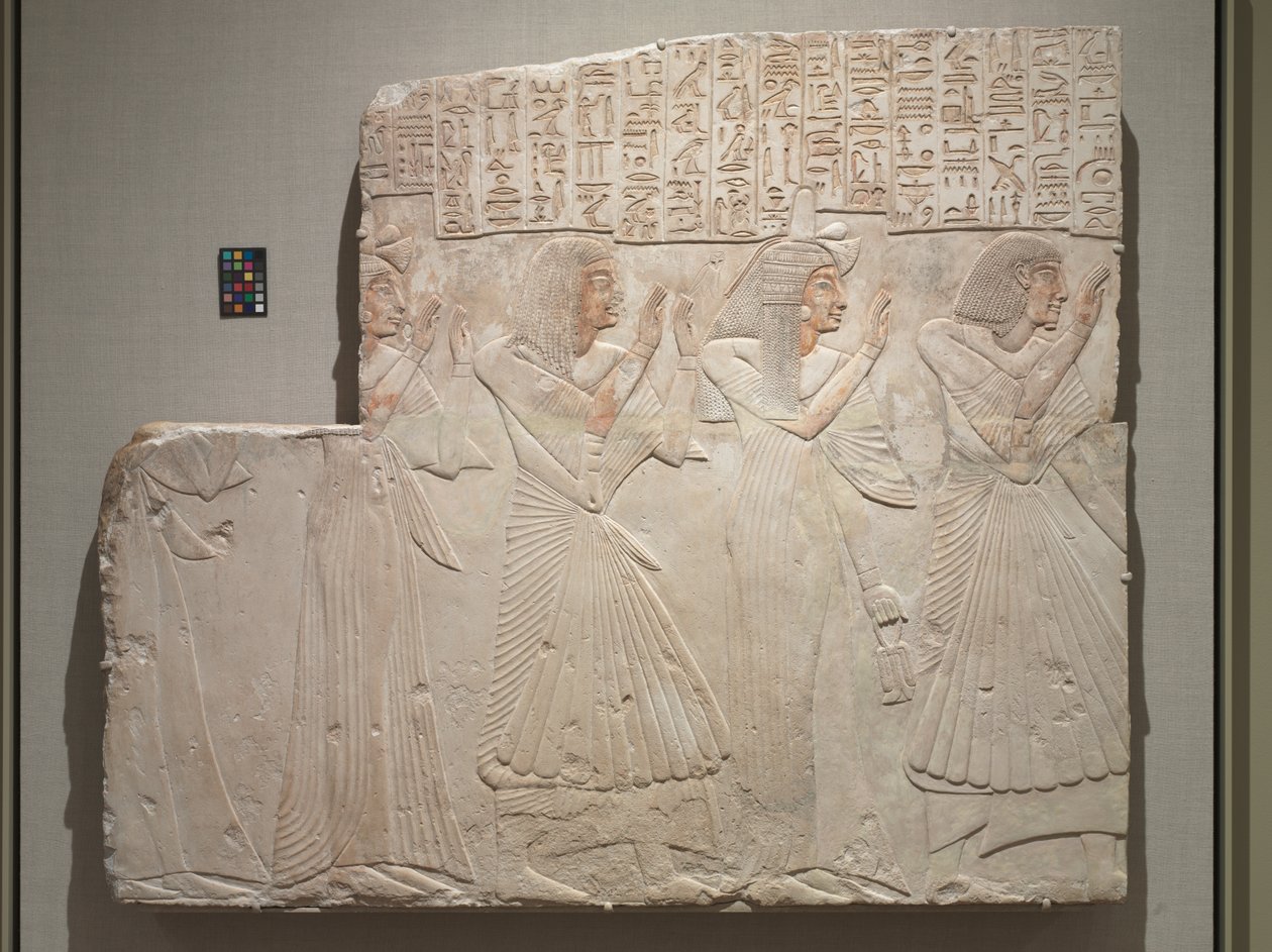 Reliéf hrobky hlavního lékaře Amenhotepa a rodiny, kolem 1279-1257 př.n.l. od Egyptian 19th Dynasty