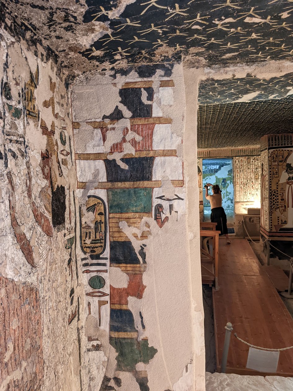 Údolí královen, hrobka Nefertari (nástěnná malba) od Egyptian 19th Dynasty