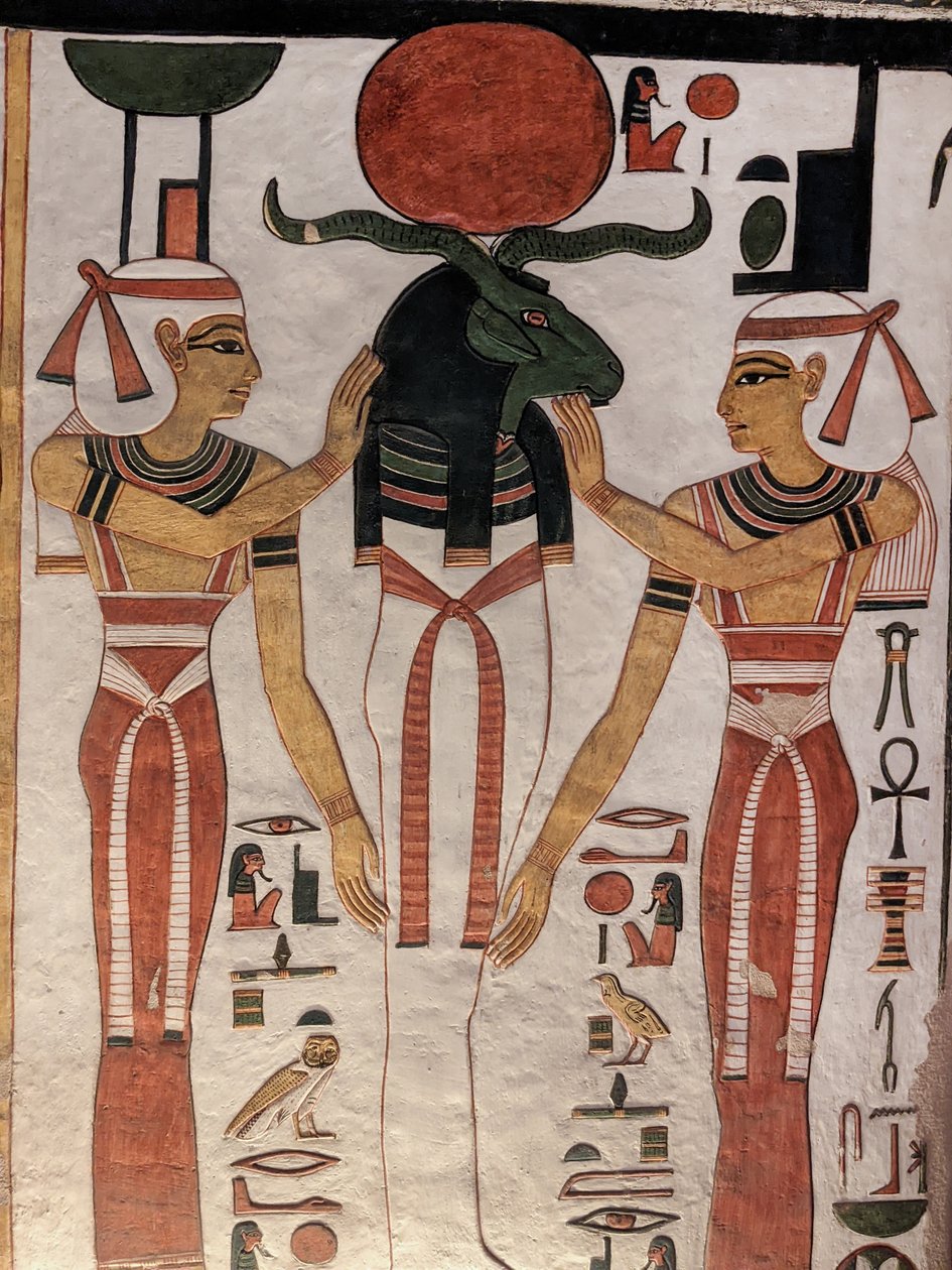 Údolí královen, hrobka Nefertari (nástěnná malba) od Egyptian 19th Dynasty
