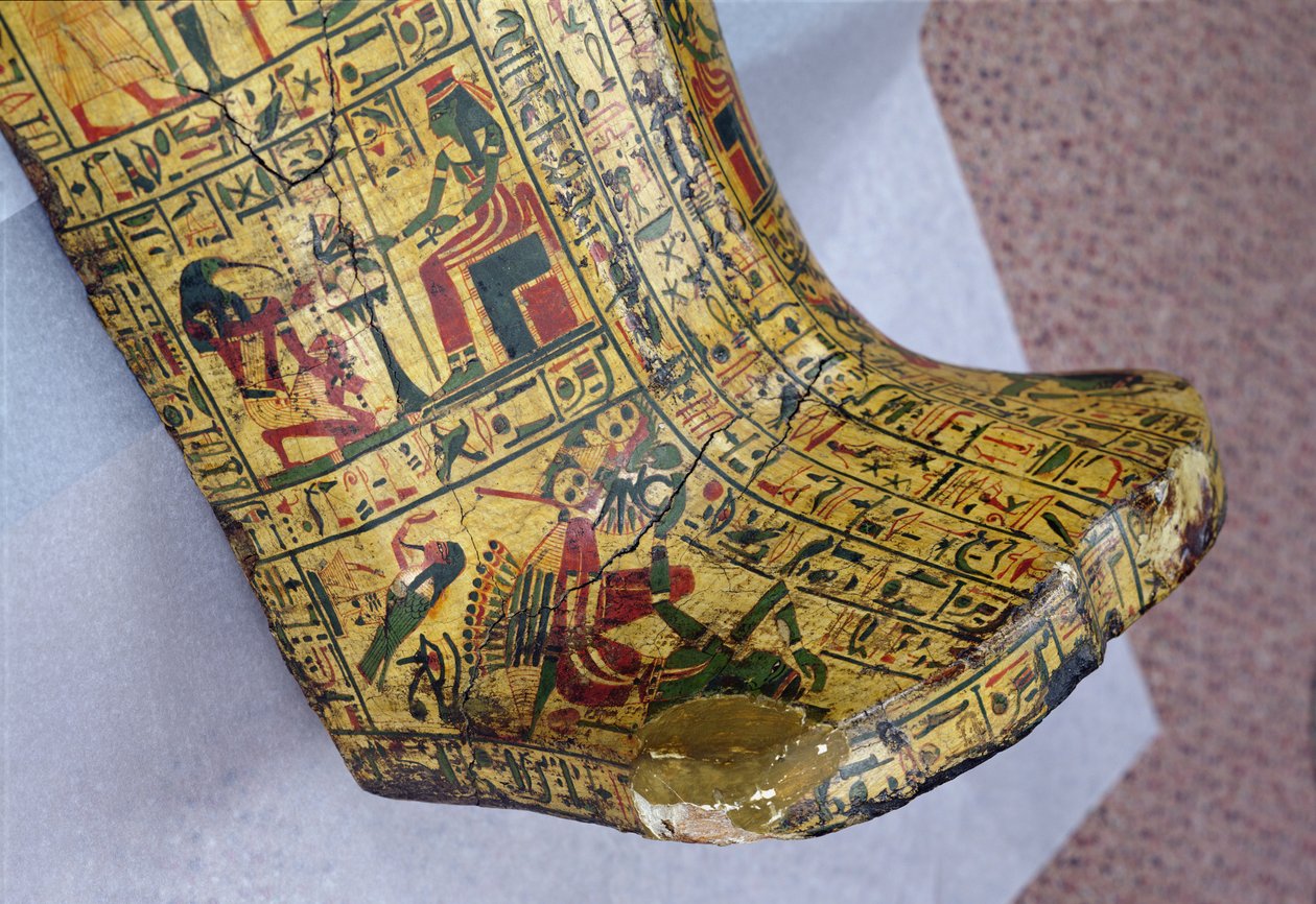 Detail vnější rakve mumie Nesjamuna, pravděpodobně nalezené v Deir dl-Bahri, Nová říše, cca 1100 př.nl (lakované dřevo) od Egyptian 20th Dynasty