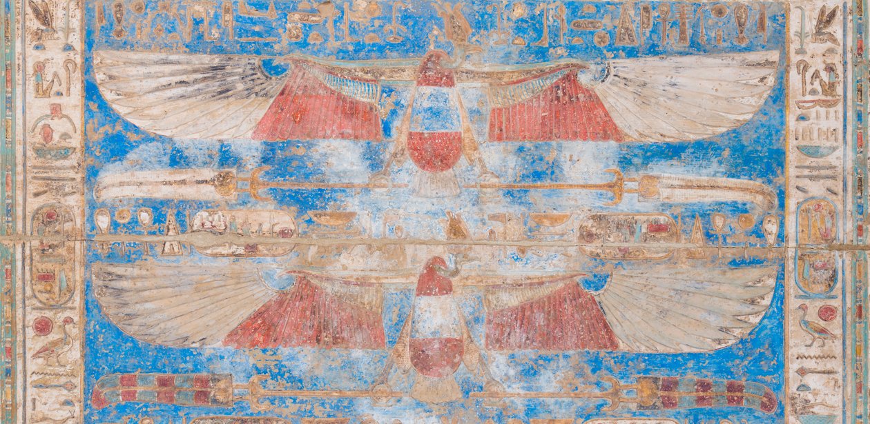 Malovaný reliéfní obraz na klenbě od Egyptian 20th Dynasty