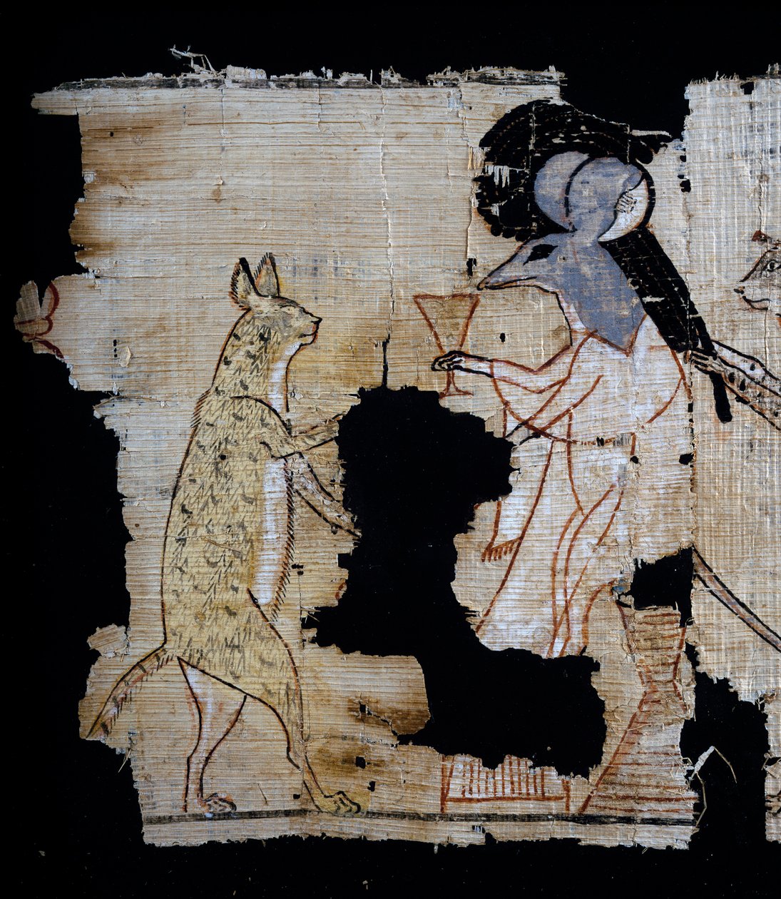 Papyrus zobrazující satirickou scénu, cca 1100 př.nl, pocházející z doby vlády Ramesse IX., Detail, Egyptská civilizace, Nová říše, Dynastie XX od Egyptian 20th Dynasty