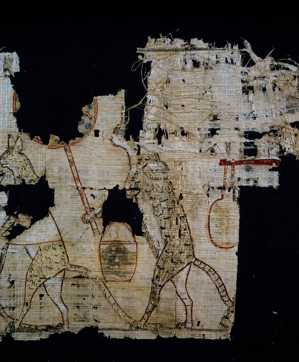 Papyrus zobrazující satirickou scénu, cca 1100 př.nl, pocházející z doby vlády Ramesse IX., Detail, Egyptská civilizace, Nová říše, Dynastie XX od Egyptian 20th Dynasty