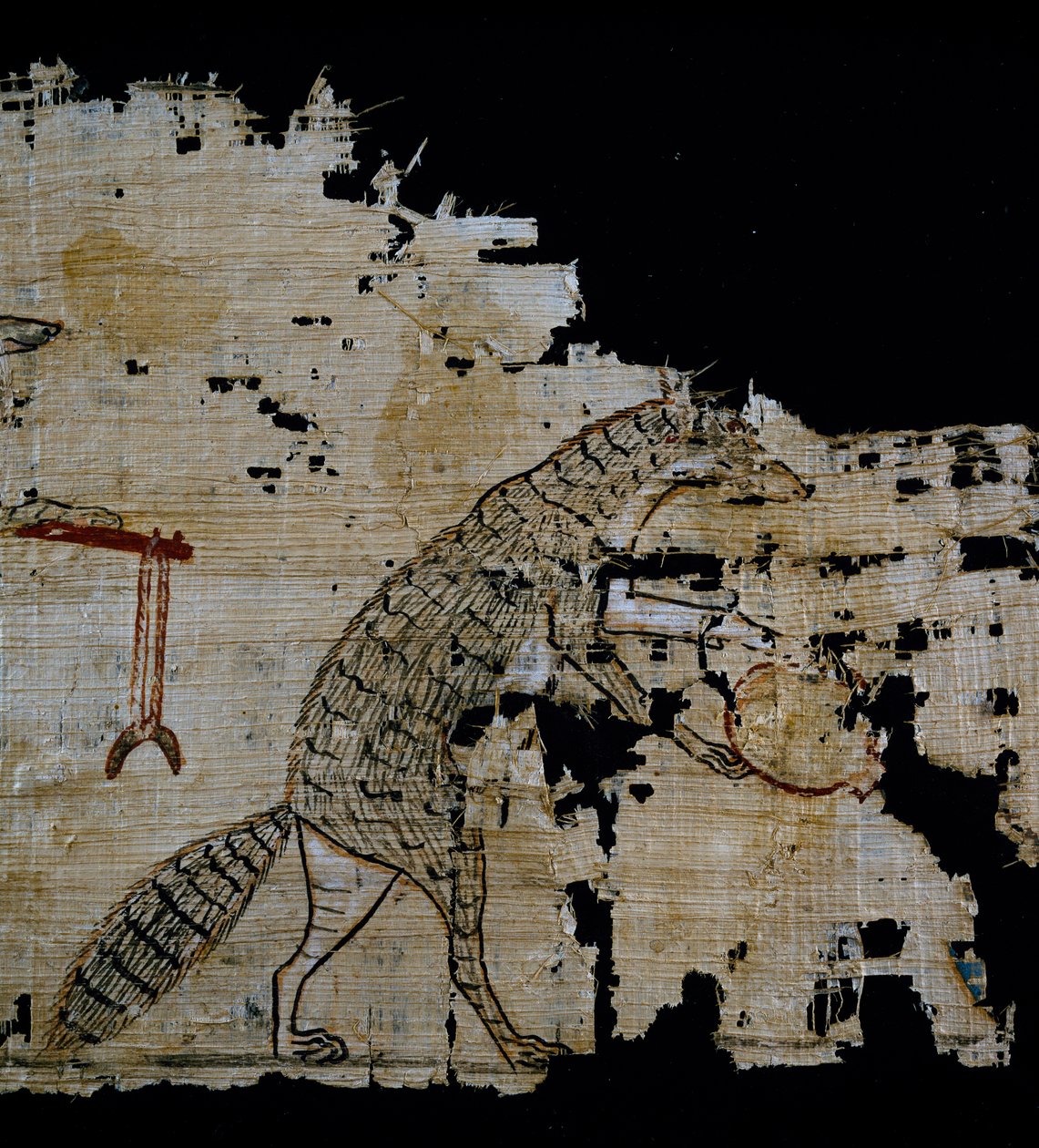 Papyrus zobrazující satirickou scénu, cca 1100 př.nl, pocházející z doby vlády Ramesse IX., Detail, Egyptská civilizace, Nová říše, Dynastie XX od Egyptian 20th Dynasty