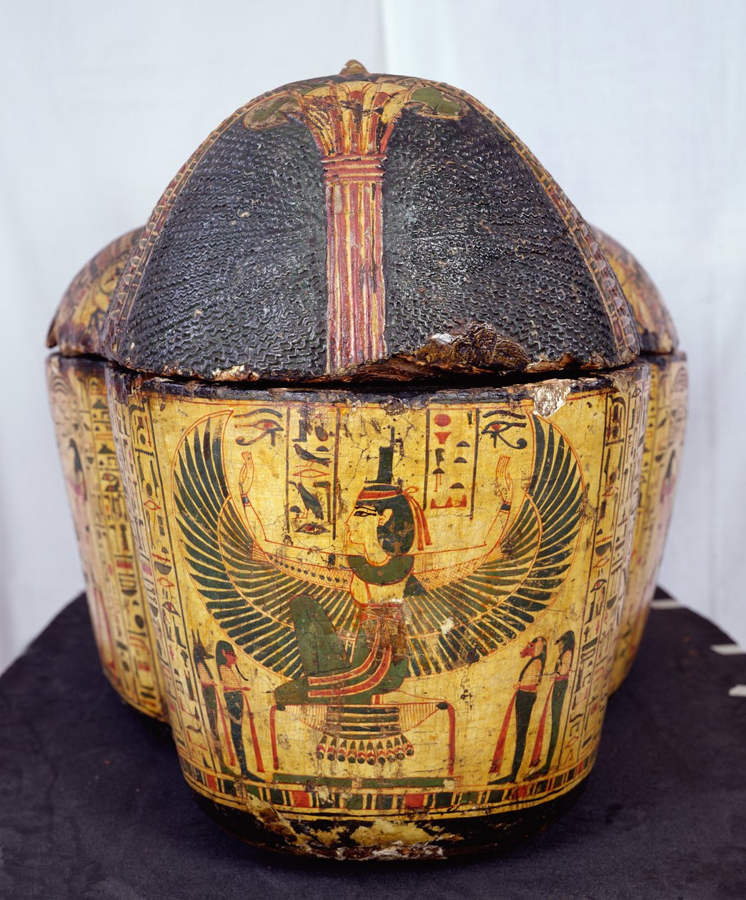Horní konec rakve mumie Nesjamuna, pravděpodobně nalezené v Deir El-Bahri, Nová říše, cca 1100 př.nl (malované dřevo) od Egyptian 20th Dynasty