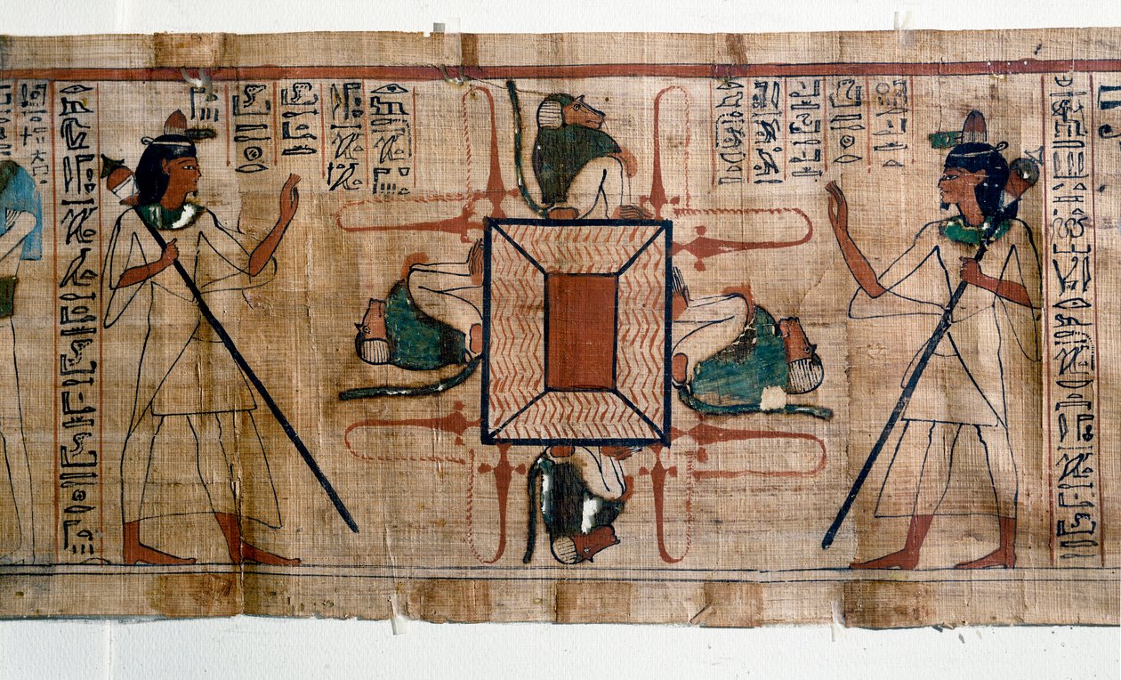 Egyptian Antiquit: Lake of Fire to Hell. Papyrus z knihy mrtvých. Papyrus 21. dynastie od Egyptian 21st Dynasty