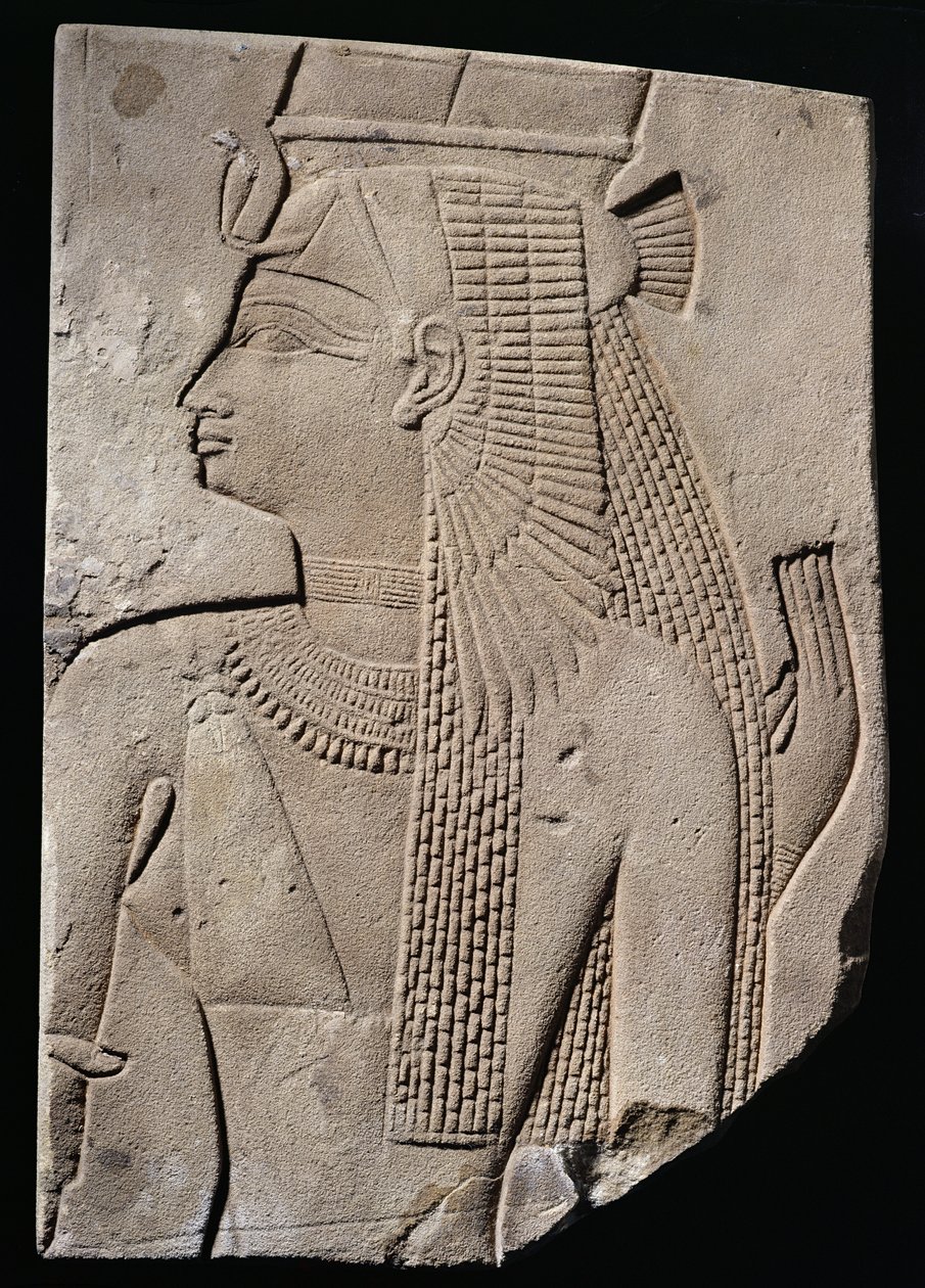 Reliéf božské choti, Pozdní období, cca 780-656 př. n. l. (pískovec) od Egyptian 25th Dynasty