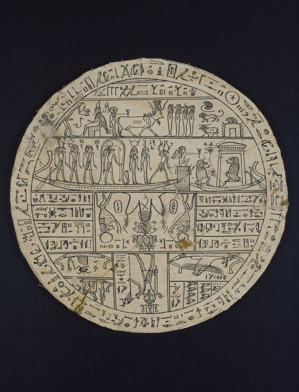 Amuletický disk (hypocefalus) vyrobený pro Tasheritenkhonsu, kolem 664-525 př. n. l. (len a sádra) od Egyptian 26th Dynasty