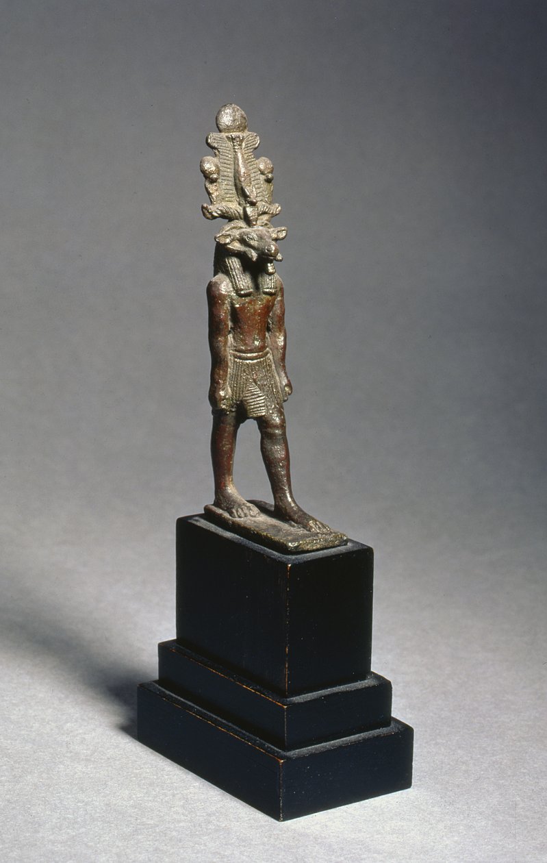 Postava Harsaphese, božstva s beraní hlavou, Pozdní období, cca 600 př. n. l. (bronz) od Egyptian 26th Dynasty
