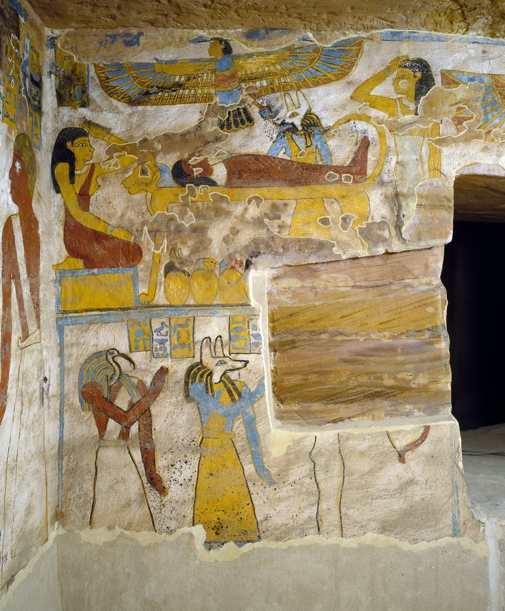 Nástěnné malby pohřební komory hrobky Pa Nentwy, oáza Bahariya, Gíza, egyptská egyptská civilizace, 26. dynastie, 663-525 př.n.l. od Egyptian 26th Dynasty
