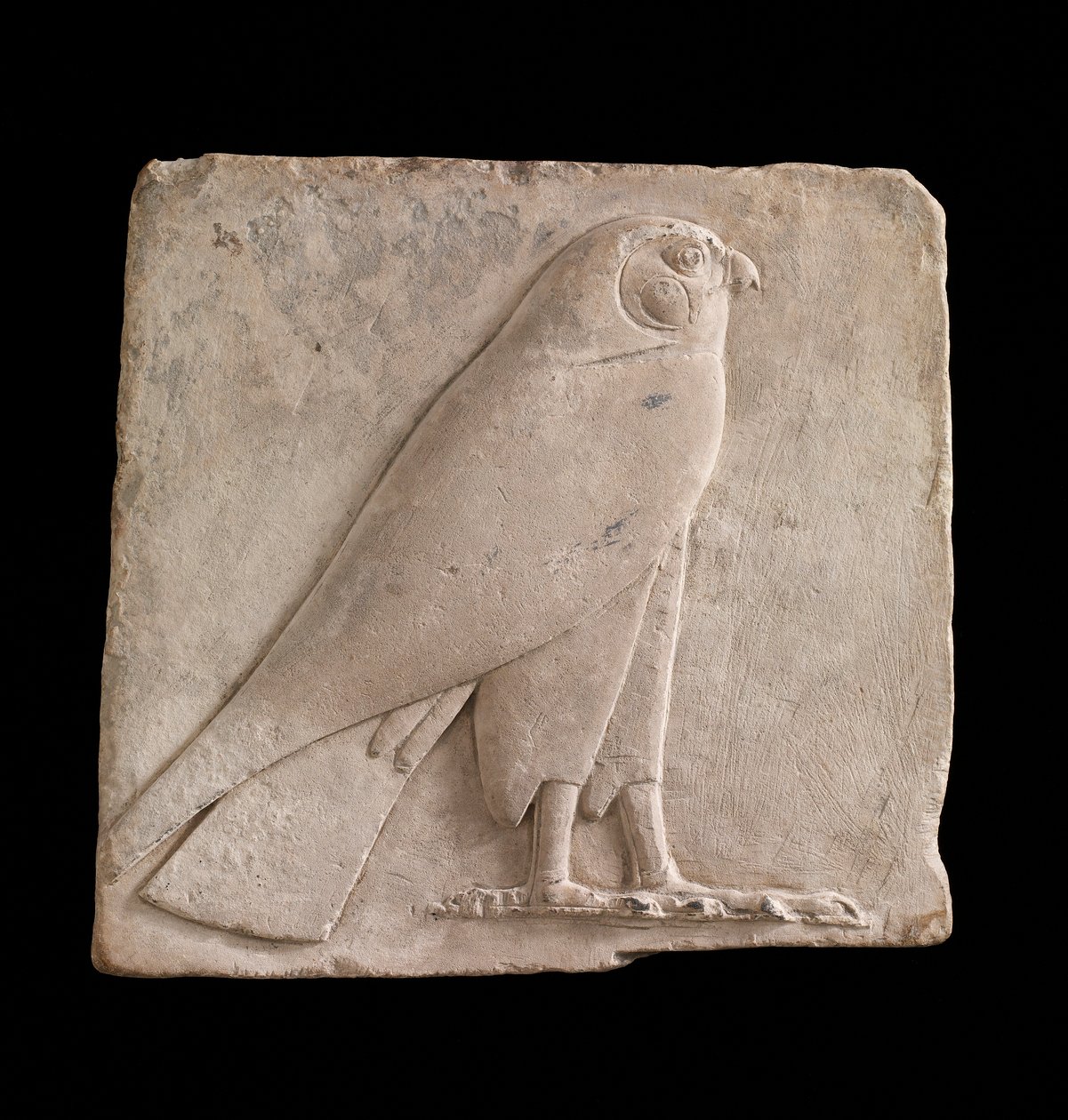 Deska zobrazující sokola, pravděpodobně boha Hora, 26. dynastie nebo období Saite, 664-525 př. n. l. nebo později vápenec od Egyptian 26th Dynasty