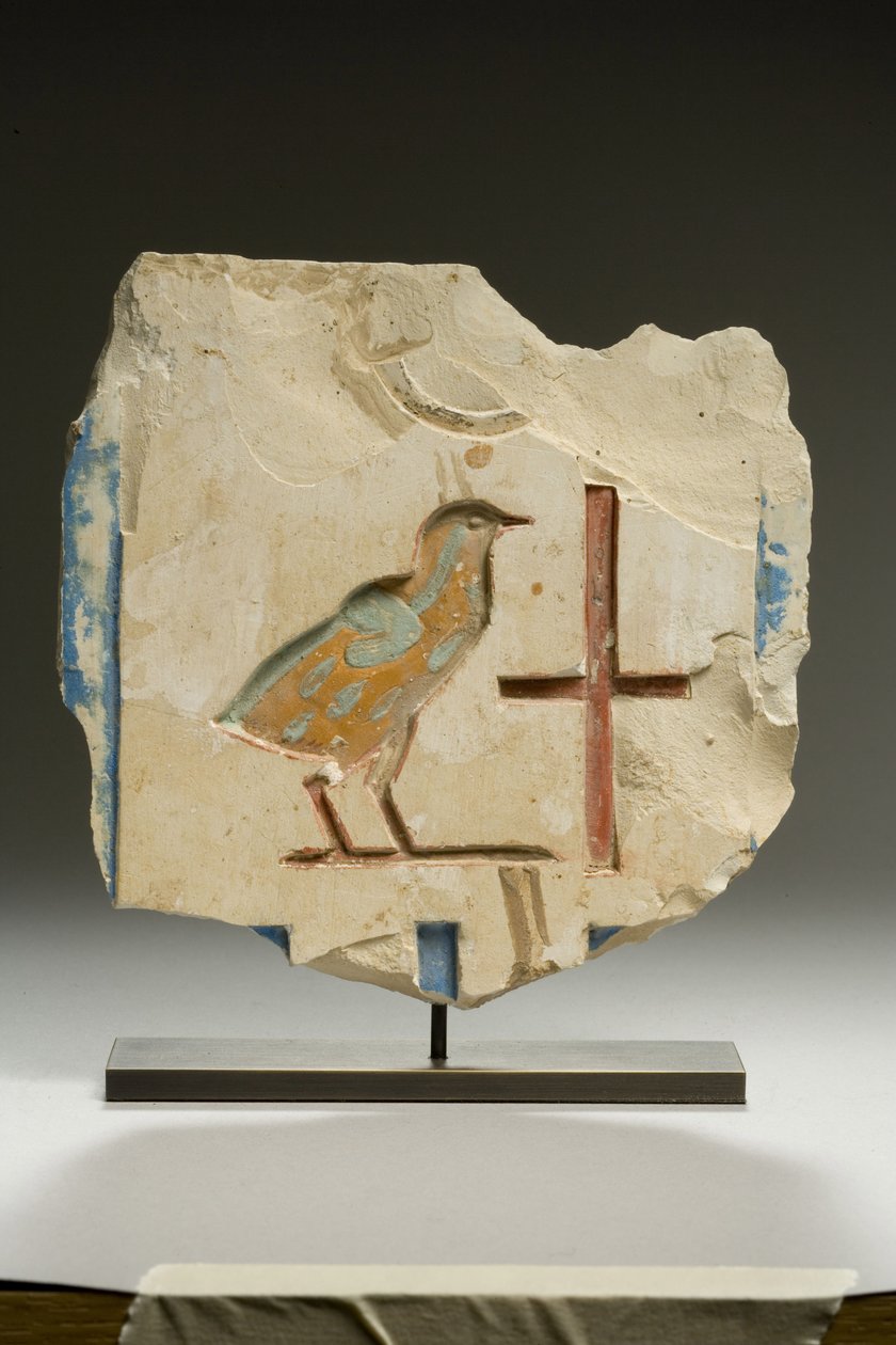 Úlomek reliéfu, pozdní dynastické období (vápenec) od Egyptian 26th Dynasty