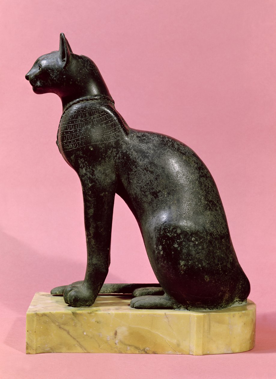 Socha kočky, pozdní období (bronz) od Egyptian 26th Dynasty