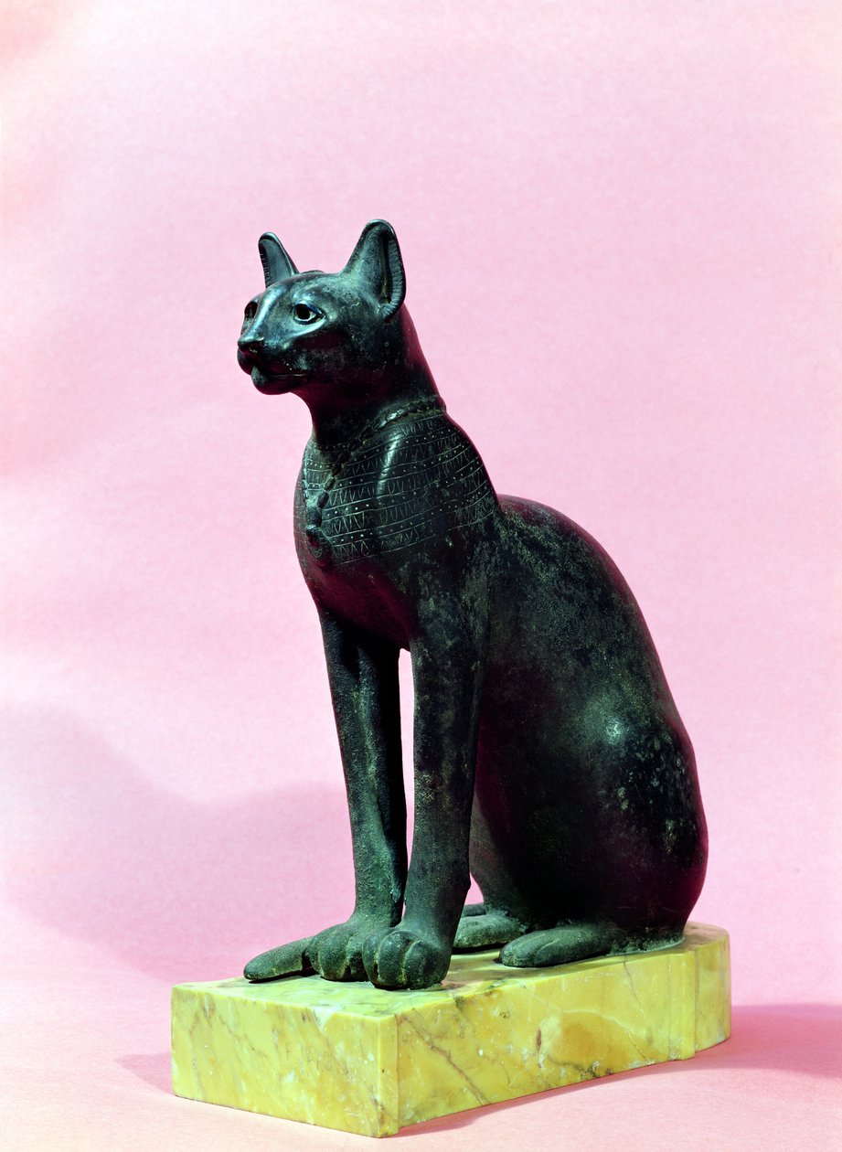 Socha kočky, pozdní období (bronz) od Egyptian 26th Dynasty