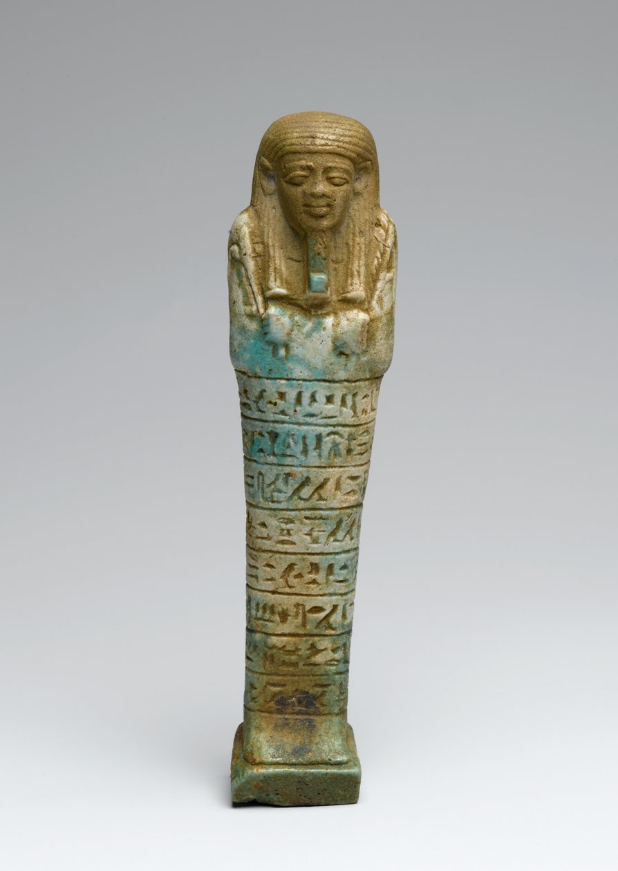 Shabti z Psamtek, možná z Gízy, Pozdní království (fajáns) od Egyptian 26th Dynasty