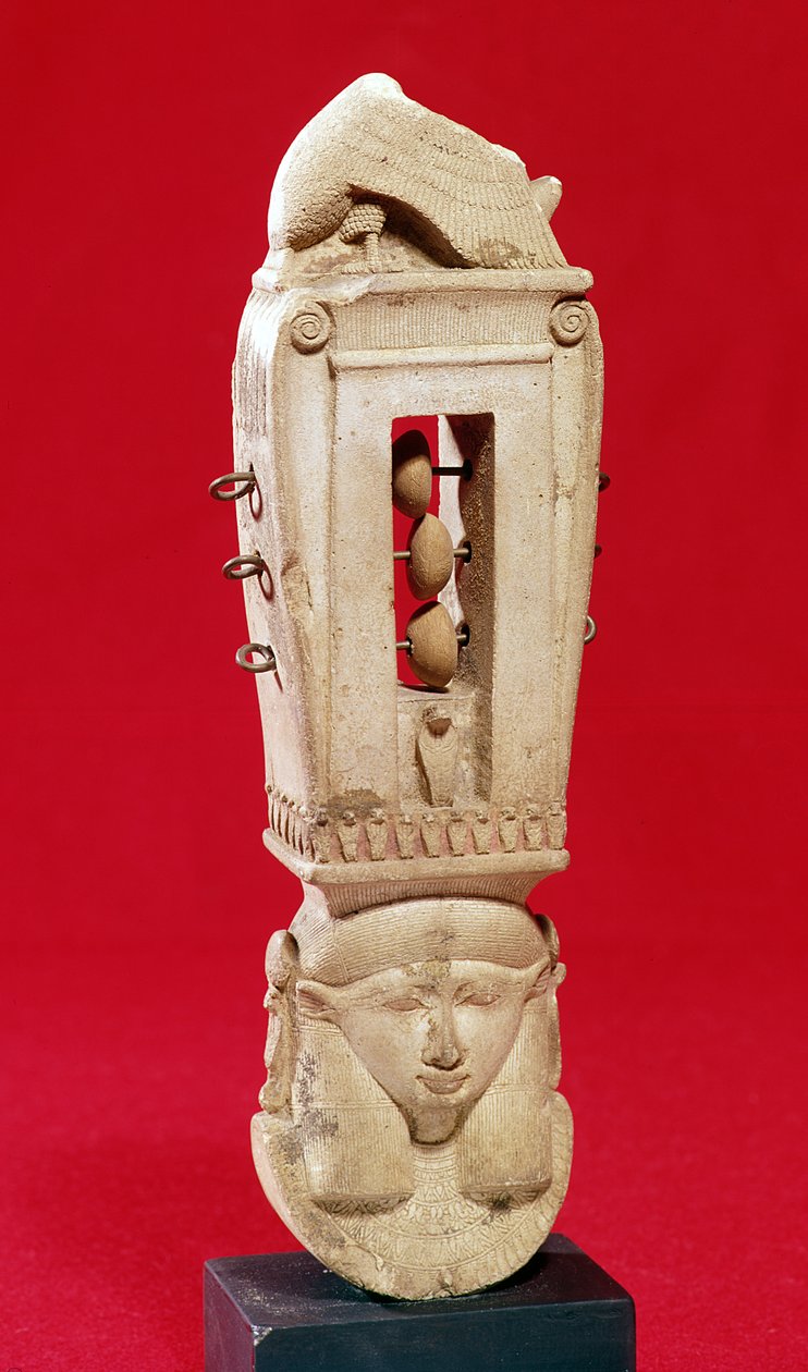 Sistrum, Saite Period (vápenec) od Egyptian 26th Dynasty
