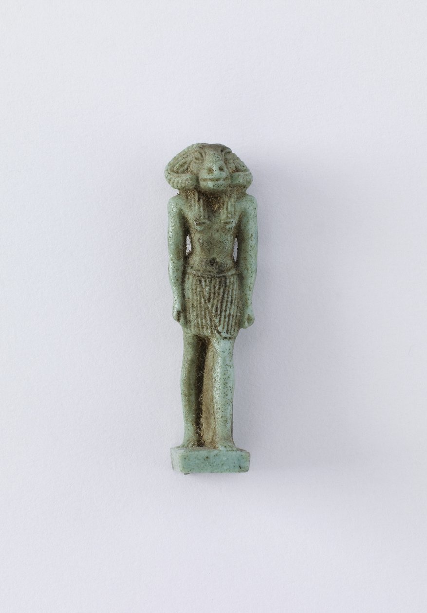 Stojící postava božstva Khnum, období Saite, 664-525 př.nl (fajáns) od Egyptian 26th Dynasty