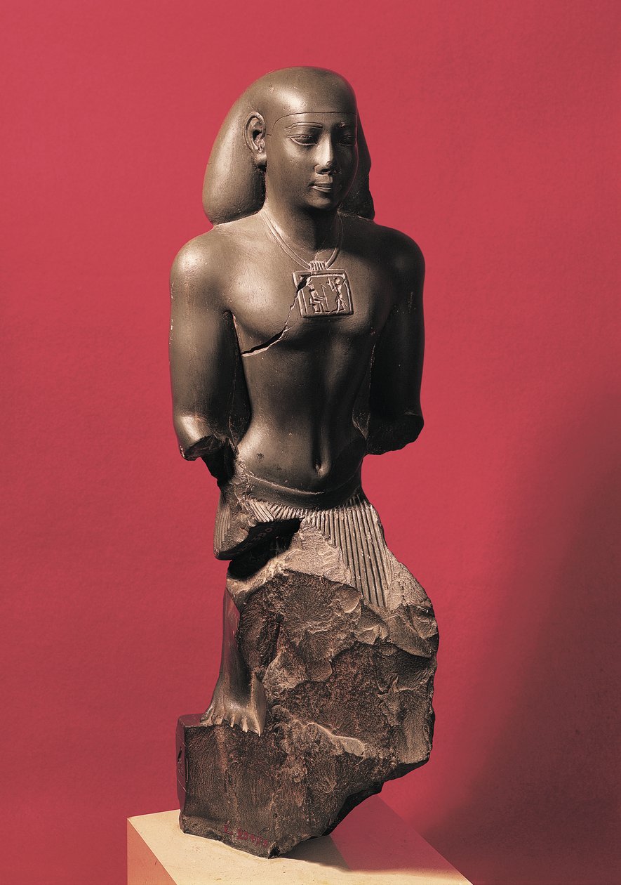 Socha Iahmese Saneitha, vysoce postaveného státního úředníka, období Saite, cca 570-526 př.nl (břidlice) od Egyptian 26th Dynasty