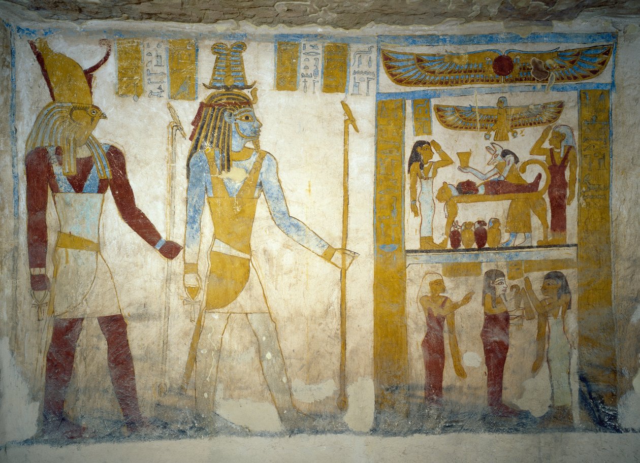 Nástěnné malby z hrobky Pa Nentwy, oáza Bahariya, Gíza, Egypt Egyptská civilizace, 26. dynastie, 663-525 př.n.l. od Egyptian 26th Dynasty