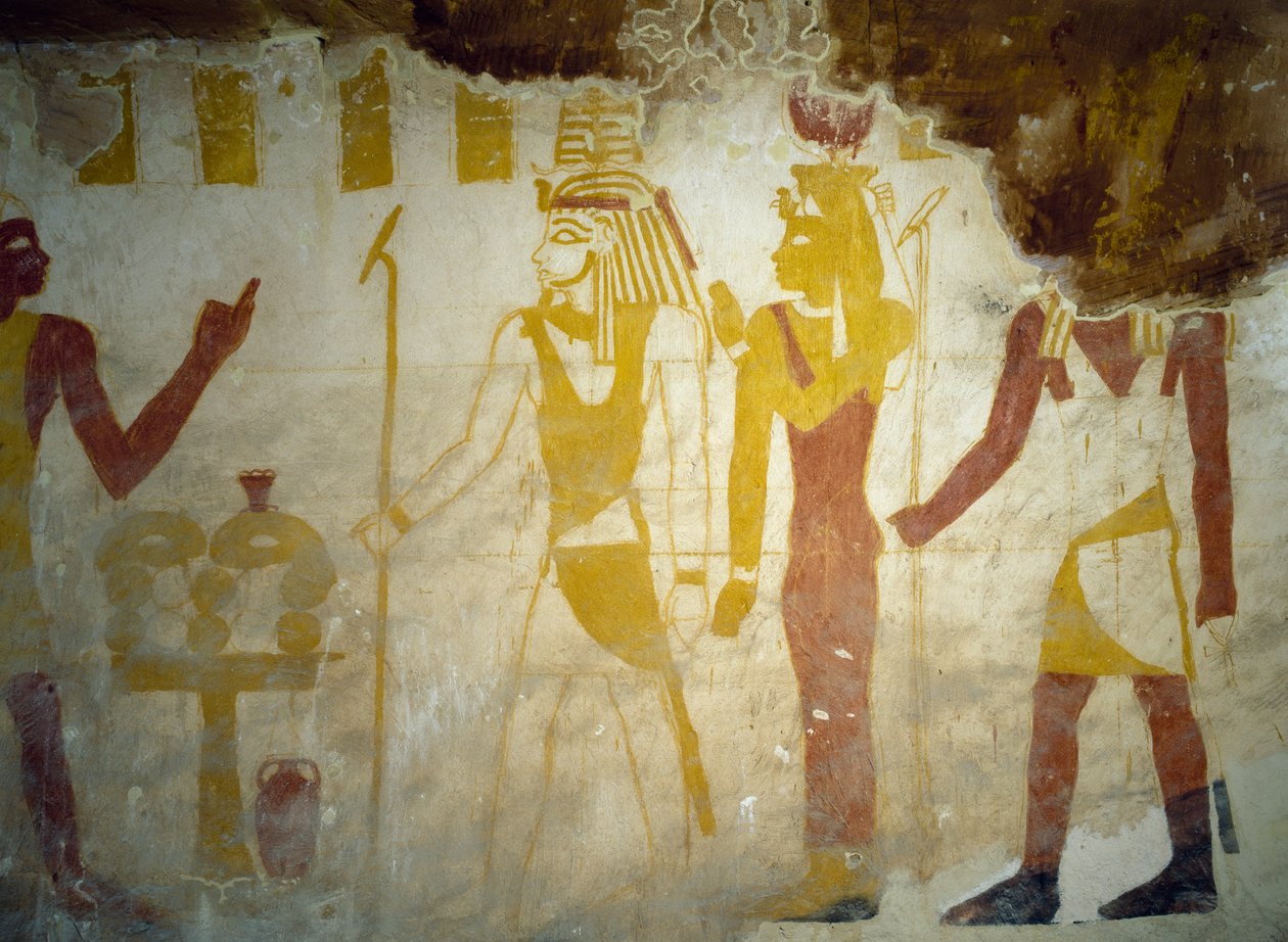 Nástěnné malby z Tomb of Pa Nentwy, Bahariya Oasis, Gíza, Egypt Egyptská civilizace, 26. dynastie, 663-525 př.nl od Egyptian 26th Dynasty