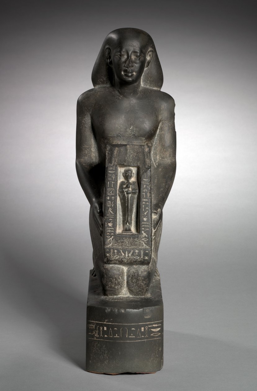 Naophorous socha finančního úředníka a dozorce polí, Horwedja, 521-486 př.nl od Egyptian 27th Dynasty